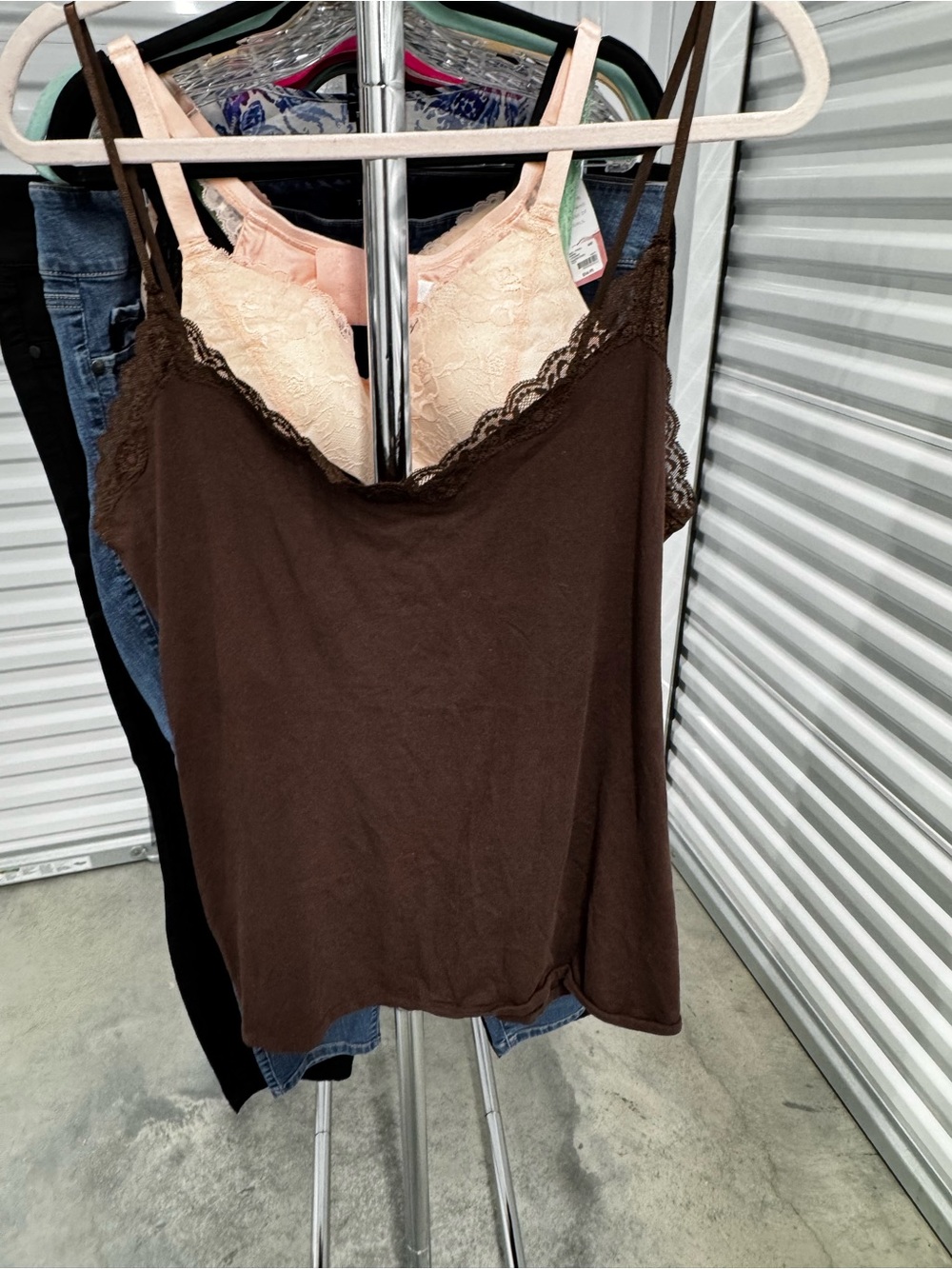 Old Navy | Vintage Camisole with Lace Trim in Brown | size XL